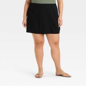Ava & Viv Women's Tailored Mini A-Line Skirt in Black, size 22 Plus Size